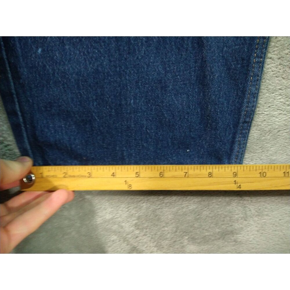 Levis Jeans Mens 44x32 Blue Denim Western Fit Straight Leg High Rise Stretch - Picture 6 of 11